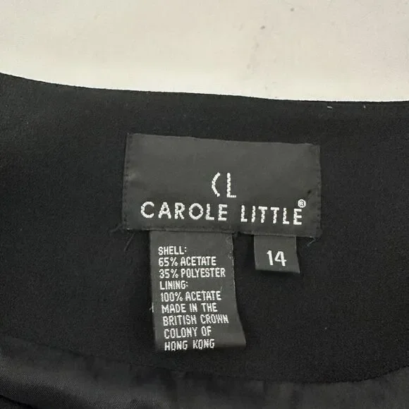 Carole Little Womens Vintage 90s Beaded Vest Size 14 Black Purple Floral Sequins - Picture 6 of 10